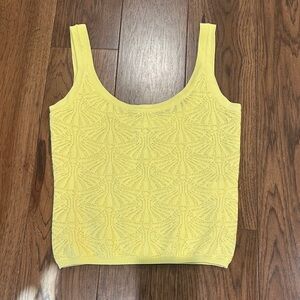 Sunshine Yellow Knit Scoop Neck Tank